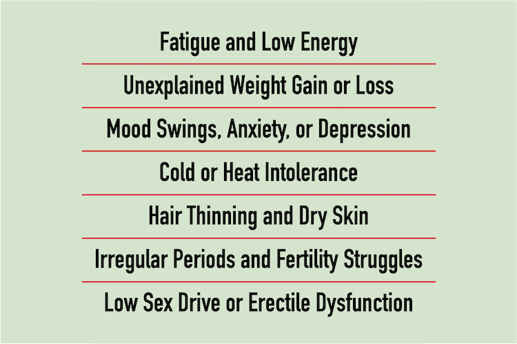 Illustration of thyroid health symptoms and care